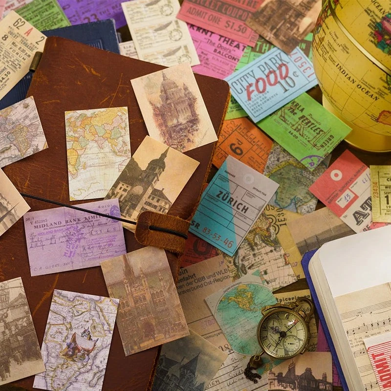 Paquete de papel decorativo vintage de 100 piezas - Collage de diario basura para álbum de recortes Foto 3 de 4