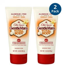 Old Spice GentleMan’s Total Body Deodorant Cream Vanilla Shea 3oz 2 Pack New