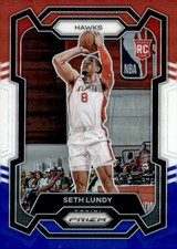 2023-24 Panini Prizm #138 Seth Lundy Prizms Red White and Blue
