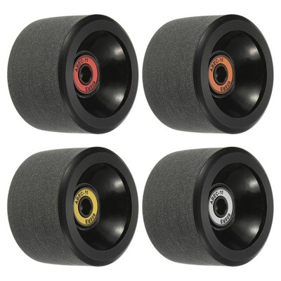 65mm 78A Wheels with ABEC-11 Bearings Soft Cruiser Wheels Black 4pcs