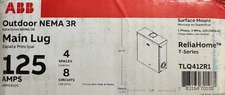 ABB TLQ412R1 125a 1ph 3w 4/8 Surface Mount Nema 3 Main Lug Brand New