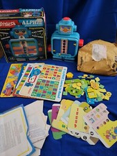 VINTAGE BLUE 1978 ALPHIE PLAYSKOOL SOUND LEARNING TOY SPEAKS TALK CARDS IN BOX