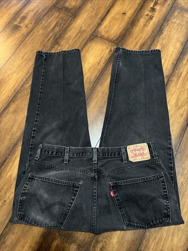 Vintage Levis 550 Men's 38x30 Black Jeans Relaxed Fit Tapered Leg 550 - Picture 3 of 11
