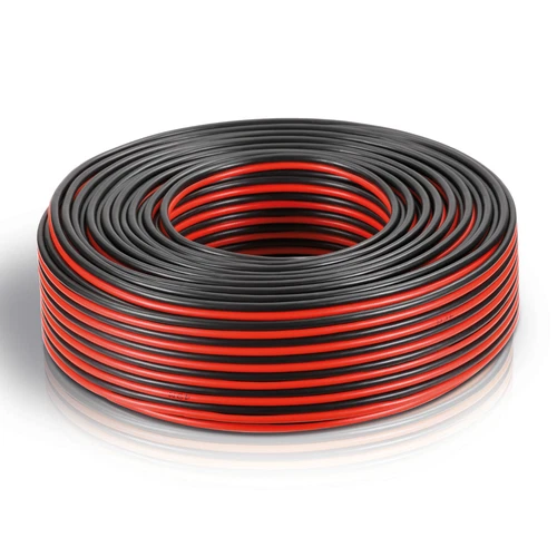 150m (3 rings each 50m) twin strand 2x 0.75mm² cable red/black 2-wire