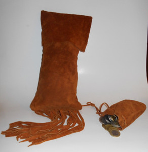 Suede Leather Bag and Pouch. Frontier, Civil War, Ren-Fest, Western Fashion.