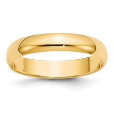 14k Yellow Gold 4mm Round Wedding Band Ring Gift for Men Size 9