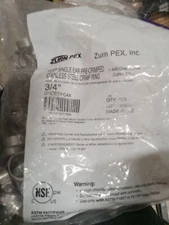 ZURN QSOETPG3X 1/2" Pex Single Ear Crimped Stainless Steel Crimp Ring,100PK C4