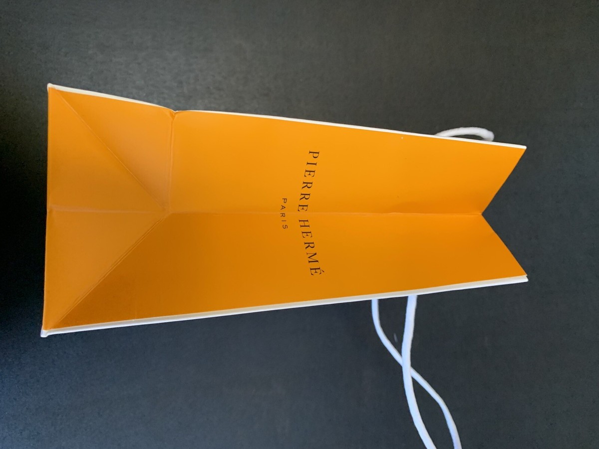 Pierre Herme Paris France Paper Shopper Gift Bag Tote White Cut