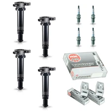 4pcs Ignition Coil & 4pcs NGK Spark Plug for 06-11 Hyundai Accent l4 1.6L UF499