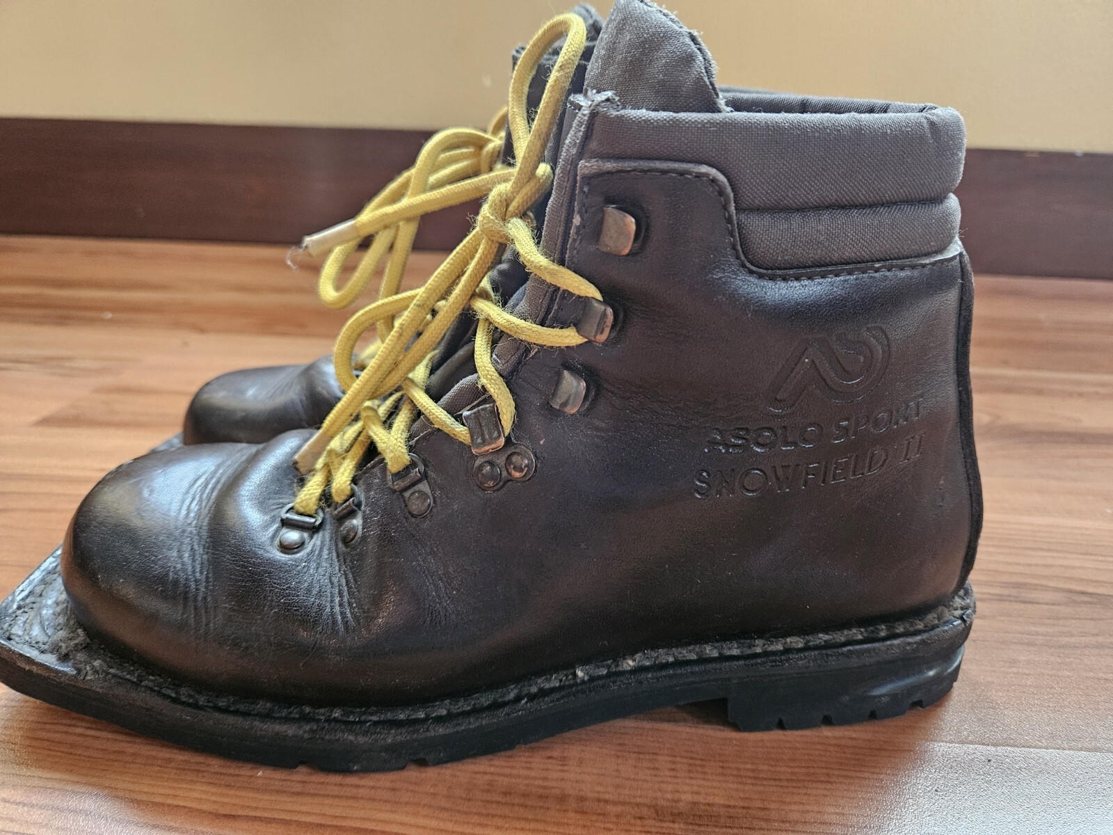 SALOMON Stivali pelle ASOLO SPORT SNOWFIELD II 3 pin sci di fondo 75 mm taglia 8 uomo