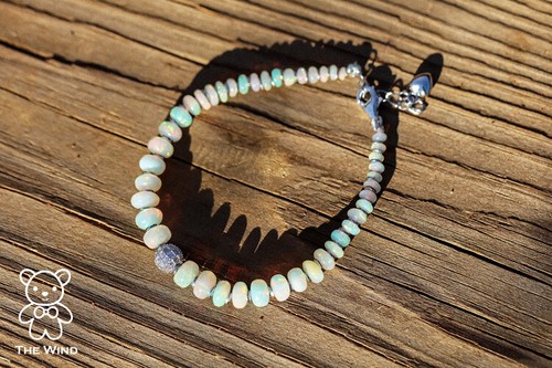 Ethiopian Opal Beaded Bracelet 925 Sterling Silver African Opal - Picture 11 of 12