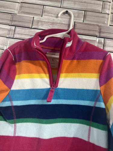 old Navy fleece girls M fleece jacket striped Pullover 1/4 Zip Long Sleeve - Picture 15 of 15