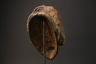 Masque Tribal Africain En Bois Sculpté à La Main - Style Kuba/Dan, Dimensions 27x21 Cm, Période 1925, Décoration Murale