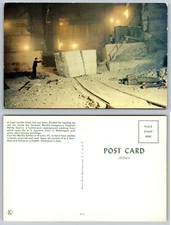 Marble Block Loading Imperial Danby Quarry Proctor Vermont VT Postcard