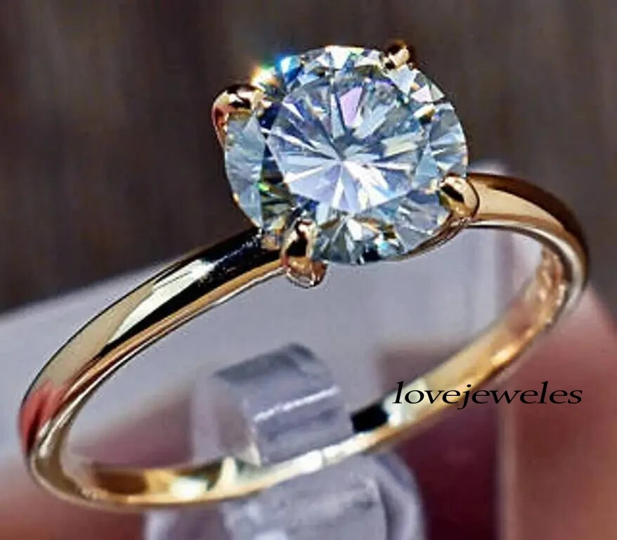 【HYERES LOR】24SS★ Lab Diamond 14K(Y) 1ct Solitaire Ring Brilliance Fine Jewelry 1 Carat Lab Grown Diamond Women
