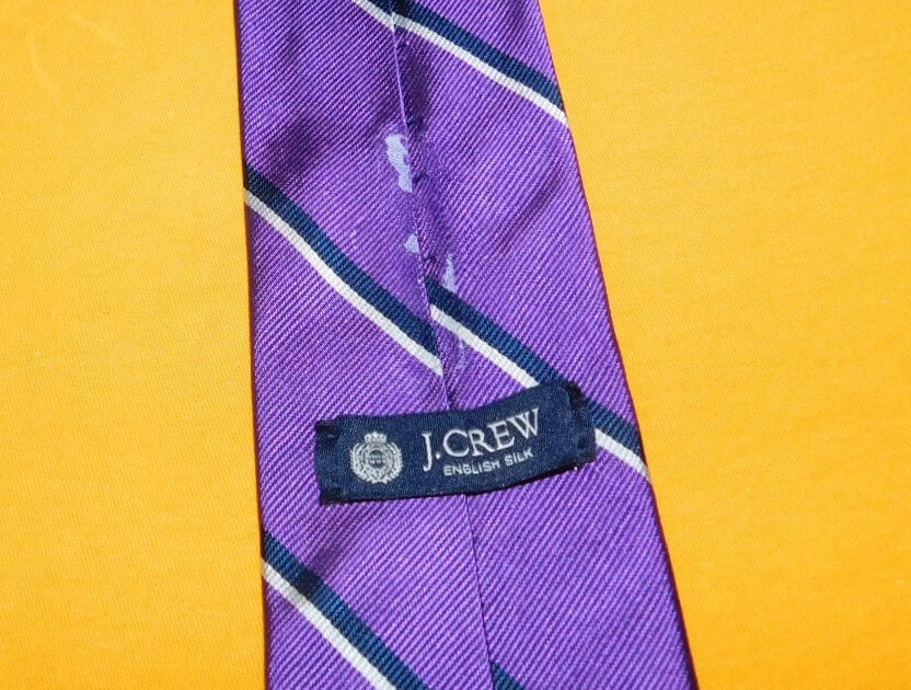 J. CREW MADE IN U.S.A. LIGHT PURPLE/BLUE/WHITE STRIPED TIE - TIES - DESIGNER TIE Foto 3 de 3