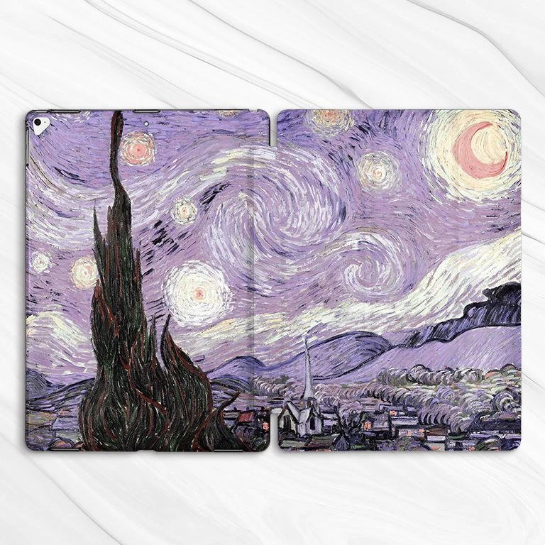 Funda Van Gogh Noche Estrellada Púrpura para iPad 10.2 Air 3 4 5 Pro 9.7 11 12.9 Mini Foto 4 de 4