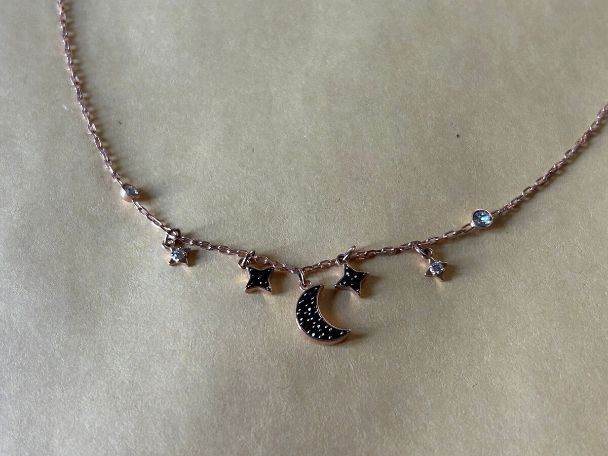 Swarovski Symbolic pendant, Moon and star, Multicolored, Rose gold-tone  plated by SWAROVSKI | Moon pendant necklace, Necklace, Swarovski pendant