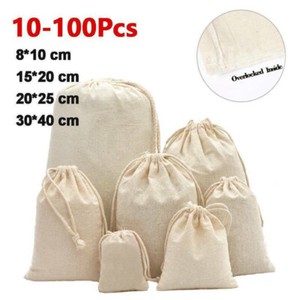 small calico drawstring bags