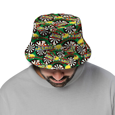 L&S Prints Dart Motiv Canvas Bucket Hat Unisex   Multifarbig   In 5 Größen