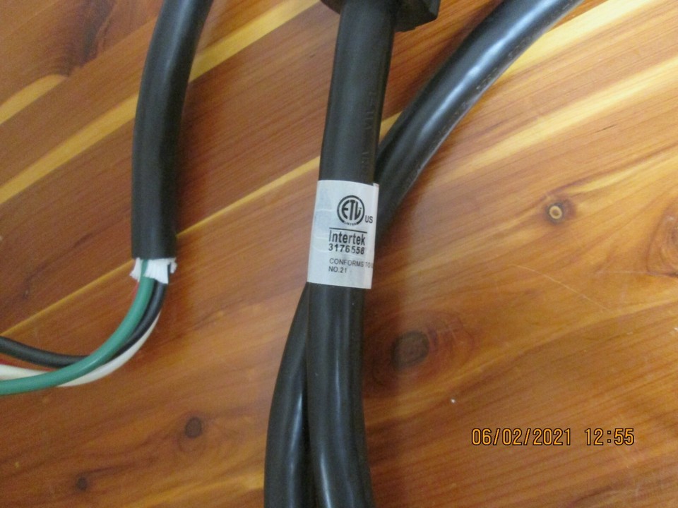 INTERTEK 3176558 6 ft 300 V 4Prong 4Wire Power Supply Cord / Dryer