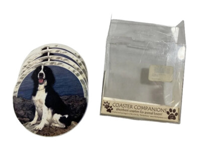 Cavalier King Charles Spaniel Coasters Set 4 Absorbent Stone Cork Dog Wine Drink