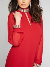 🌹🍃 NWT Guess By Marciano Leila Tunic Dress Roaring Red  Dress Size S 🌹🍃