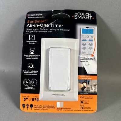 myTouchSmart 7-Day Digital Indoor In-Wall Smart Timer with SunSmart Technology