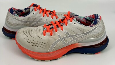 Asics Gel-Kayano 28 Running Shoe Sneaker Size 9 White Blue 1012B156-960 Women s