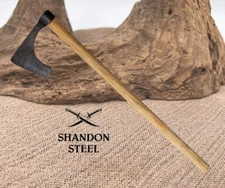 Viking Bearded Axe Carbon Steel Blade Wood Handle Get Dressed For Battle XB2076