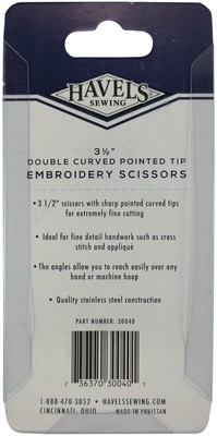 Double-Curved Embroidery Scissors 3.5'' Silver
