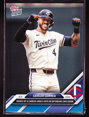Carlos Correa Twins 5 Hits vs Rockies @ Target 2024 Topps Now #292 Blue 33/49