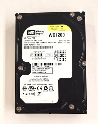 Western Digital WD1200JB-00GVC0 120GB 7200RPM IDE 3.5" Hard Drive - Image 1 of 3