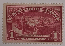 TRAVELSTAMPS: 1913 US SCOTT #Q1 ,1c PARCEL POST, OFFICE CLERK , MINT, OG HINGED
