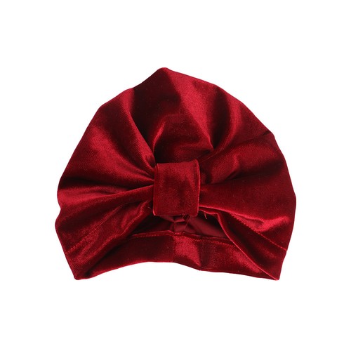 Baby Kid Girl Child Solid Velvet Stretch Turban Hat Hair Head Wrap Beanie Cap - Picture 12 of 13