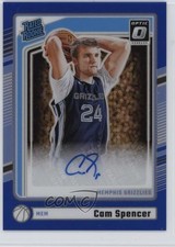 2024 Donruss Optic Rated Rookie Signatures Blue Prizm 29/49 Cam Spencer Auto 6fs