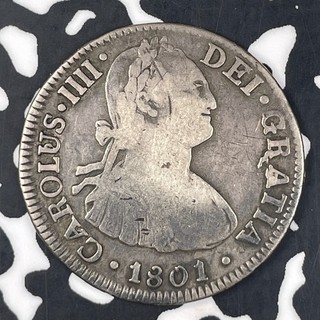 1801 Mo FT Mexico 2 Reales Lot#HZ227 Silver!