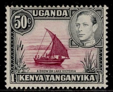 KUT GVI SG144e, 50c reddish purple & black, M MINT. Cat £18.