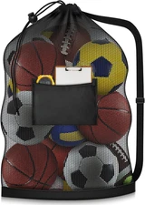 Extra Large Sports Ball Bag, Heavy Duty Breathable Mesh Storage Bag, 40" X 30" H