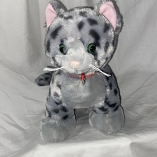 Build A Bear Promise Pets 12  Tall Grey w/ Spots Plush Kitty