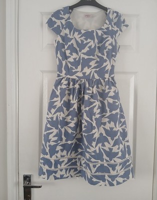 Cath kidston Swallow  Bluebird Dress  Blue and White Ltd Edition UK 6