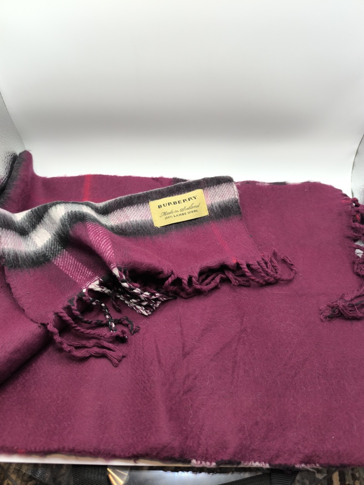 Burberry Y2K Vintage Reversible Scarf Grade C image 8