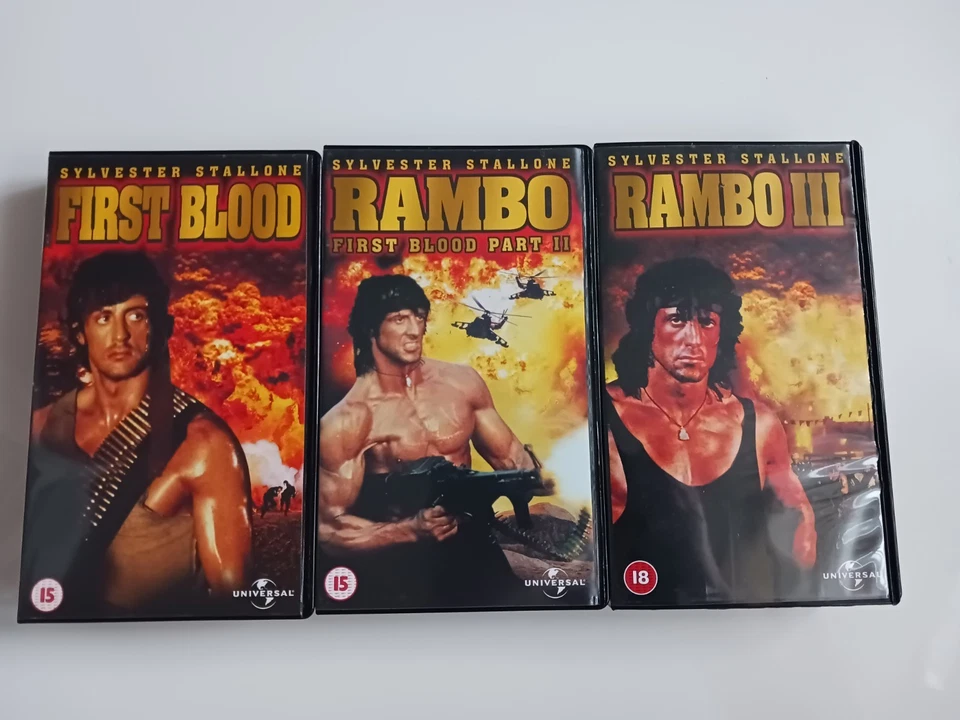 Silvester Stallone Vhs Bundle Rambo Cliffhanger Lock Up 5 Vhs Movies Tested Foto 2 de 4