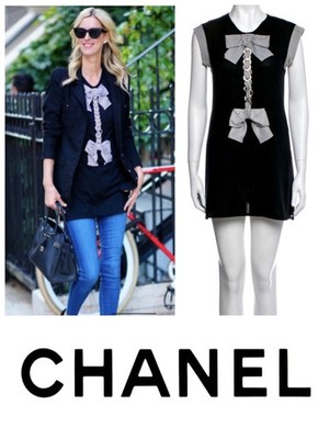 4K Chanel Vintage 2007 Black Bow Sweater Dress Top 34 36 38 4 6 Tunic Shirt S M