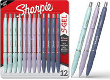 Sharpie S-Gel Gel Pens, Medium Point 0.7Mm , Assorted Fashion Barrels, Black In