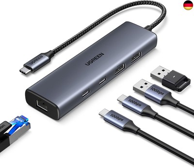 UGREEN 10Gbps USB C hub Ethernet Adapter mit 2*USB C 3.2 ? 2*USB A USB C LAN