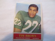 1964 TIM BROWN #129 PHILADELPHIA FOOTBALL CARD