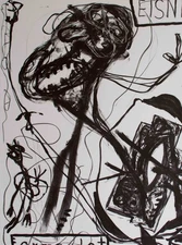 Franz Hitzler Abstract Eisner Murdered Sign Lithograph 1988 45/50 Large Format