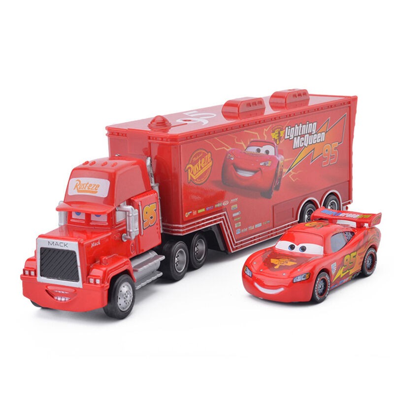 2Pack Disney Pixar Cars 2 NO.95 McQueen & Mack Hauler Truck