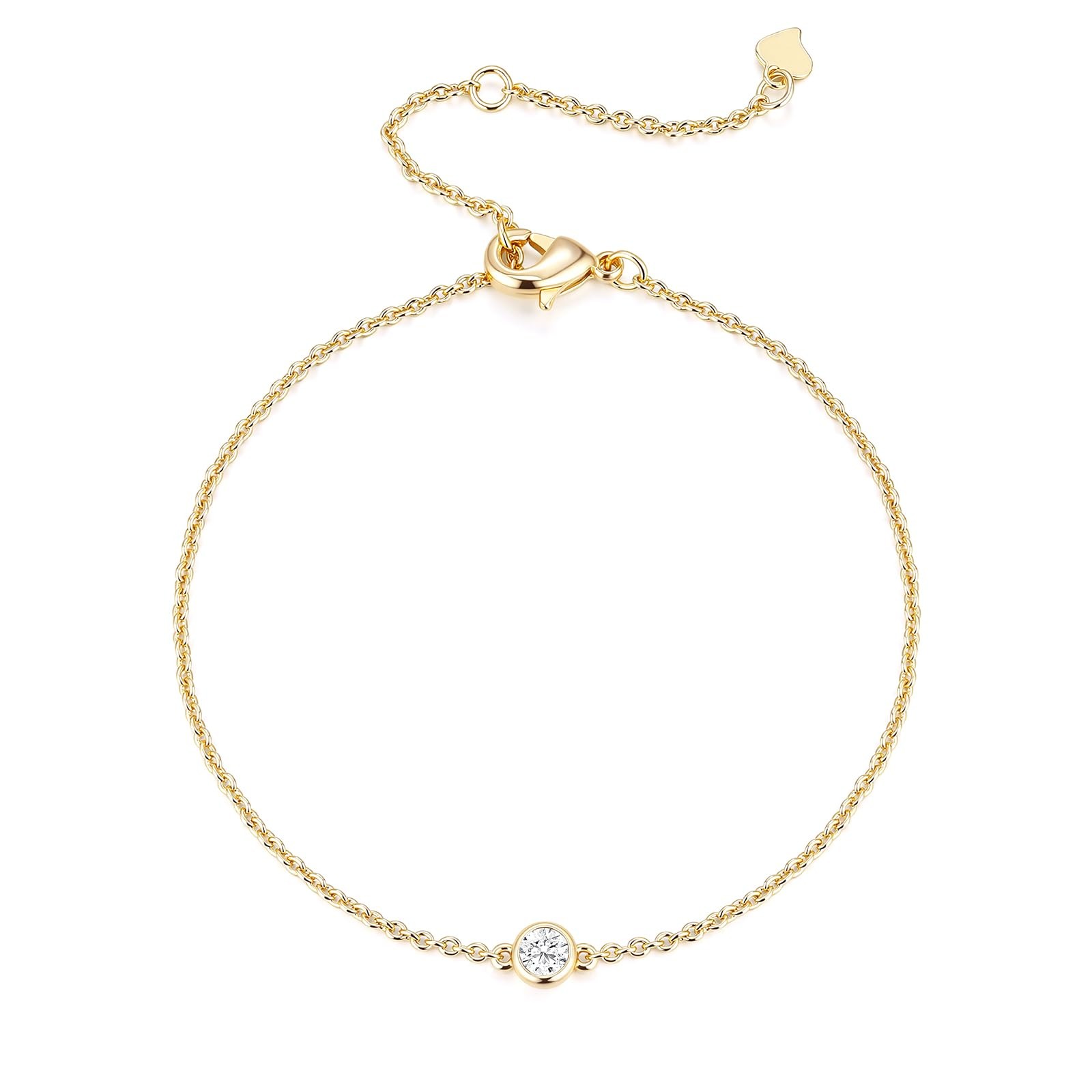 Women's Bracelet Rhinestone Heart Gold Tone Cubic Zirconia Jewelry